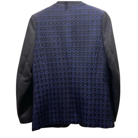 Women’s Sandro Black & Blue Textured Blazer Size 40 – Elegant Evening Jacket - Picture 6 of 6